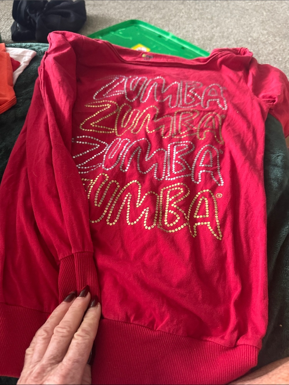 Zumba Fitness Long Sleeve Tee in Bright Pink with Studded Logo
